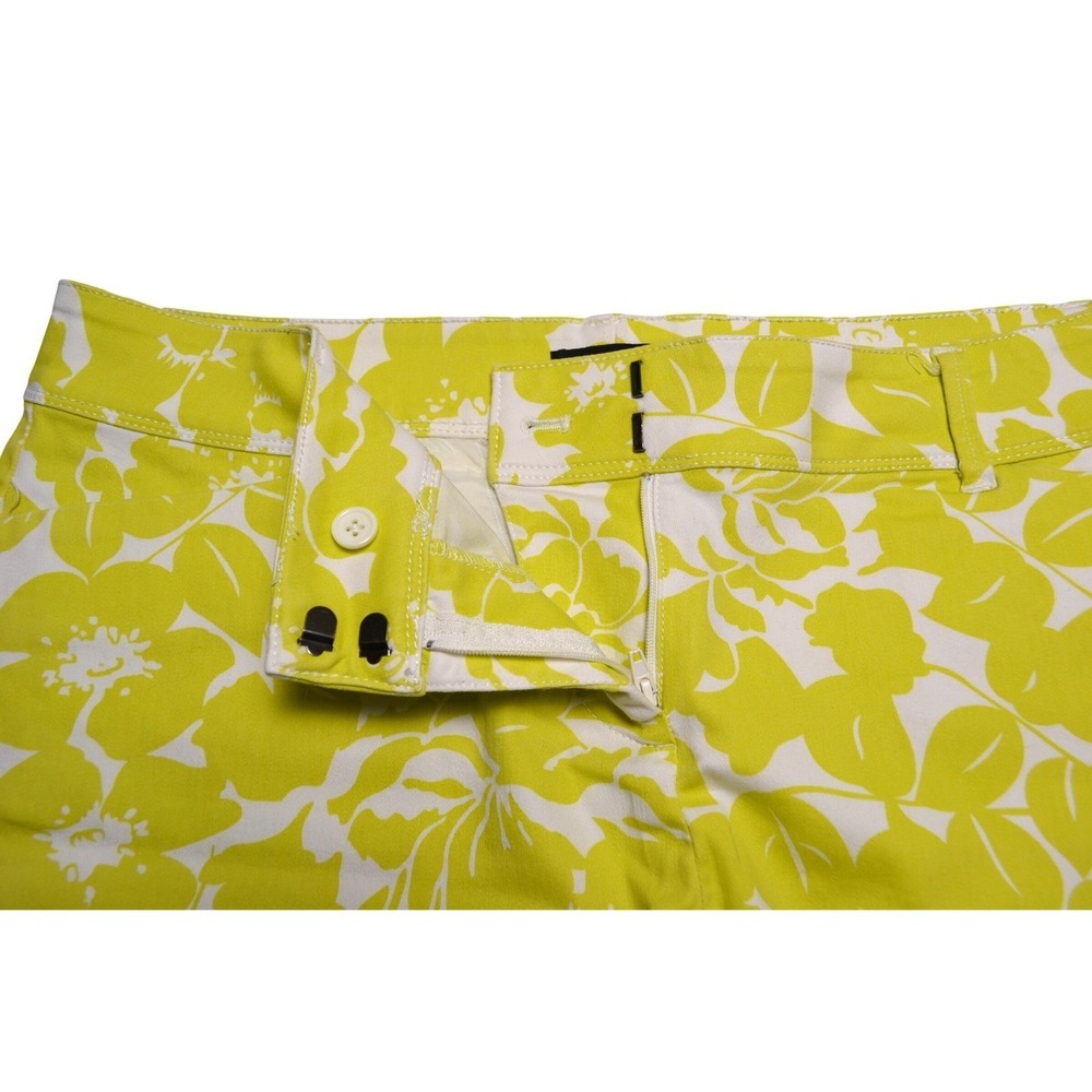 The Limited Women's Size‎ 14 Yellow Floral Print Shorts Cotton Blend Casual